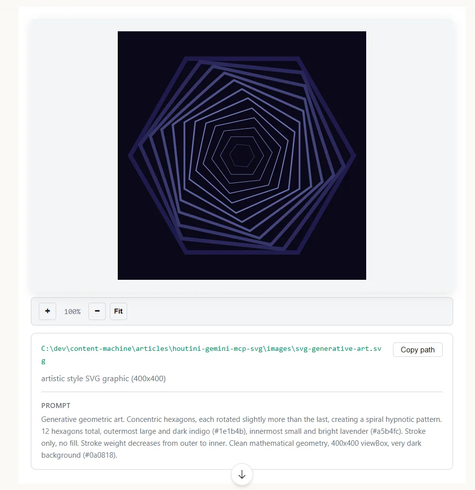 Generación de SVG estructurado con Claude y Gemini MCP