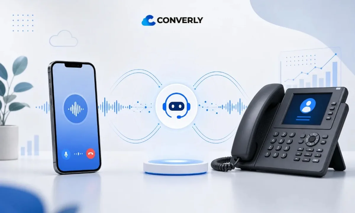 Agente de voz Converly: móvil y teléfono de empresa conectados por IA